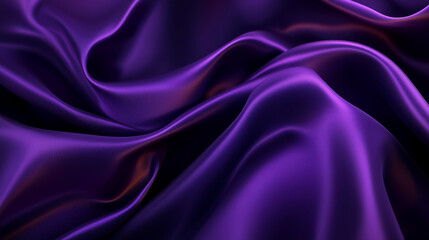 Fototapeta premium Luxurious Purple Satin Fabric Waves with Intricate Shimmer