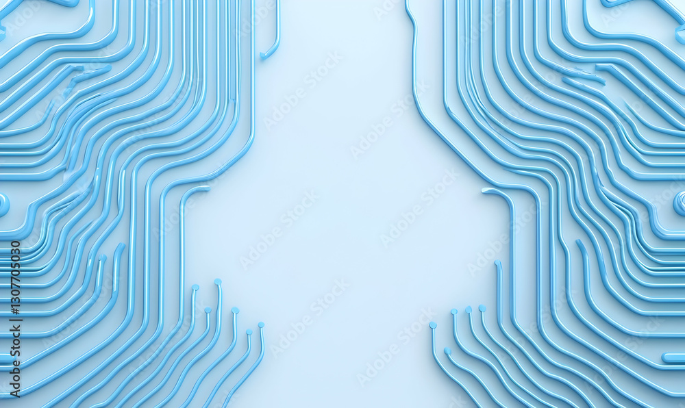 Poster abstract blue circuit pattern on light background for technology design