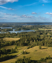 Obraz premium By Lake Ardavs. Latvia, in the countryside of Latgale.