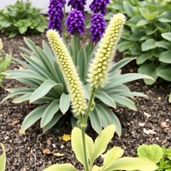 Fototapeta premium stachys (lam's ears) growing in summer ornamental garden
