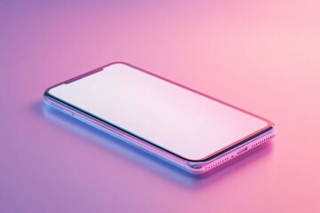 Sleek smartphone with minimalist design on gradient background, mockup, advertisement, blank