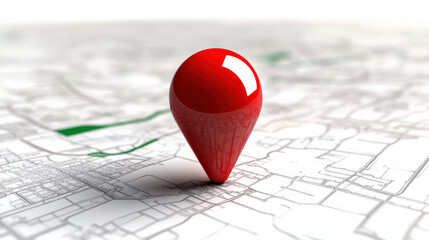 Red location icon, location pointer symbol and red map pin on a transparent background