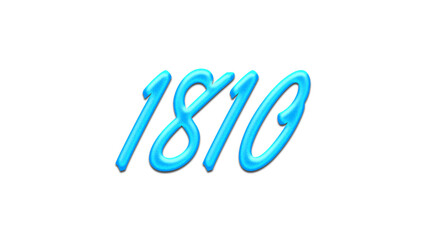 Glowing blue effect of number 1810 on white background.
