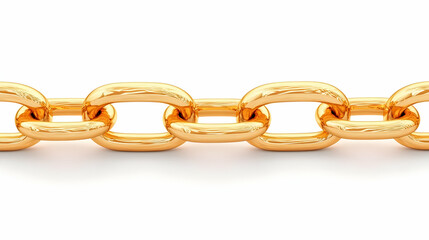 Obraz premium Shiny Gold Chain Link Isolated on White Background for Design Use