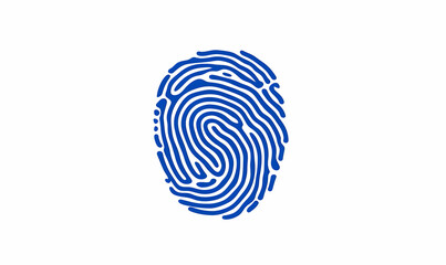 Blue Fingerprint Design for Identity and Security Concept