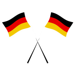 2 German flags flying on crossed poles.