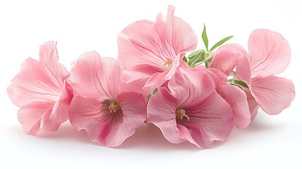  a cluster of peach-colored sweet pea flowers.