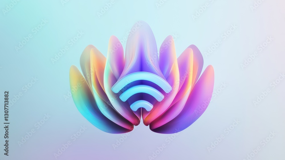 Aufkleber futuristic wi-fi icon in a modern and abstract design featuring a wireless network symbol