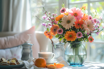 mothers day surprises, on mothers day morning, the room is filled with love from a beautiful bouquet, heartfelt cards, and the aroma of breakfast in bed