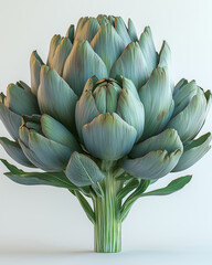 Artichokes in various sizes with intricate details under soft lighting