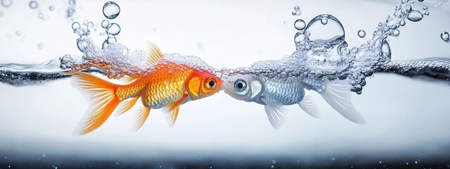 fish goldfish gold bowl kiss chinese isolated background pattern aquarium. flower fish goldfish gold japanese animal art carp white line lotus illustration fishbowl heart abstract moon yellow red love