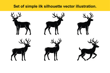 Set of simple ilk silhouette vector illustration.