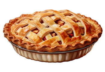 delicious apple pie isolated on white background