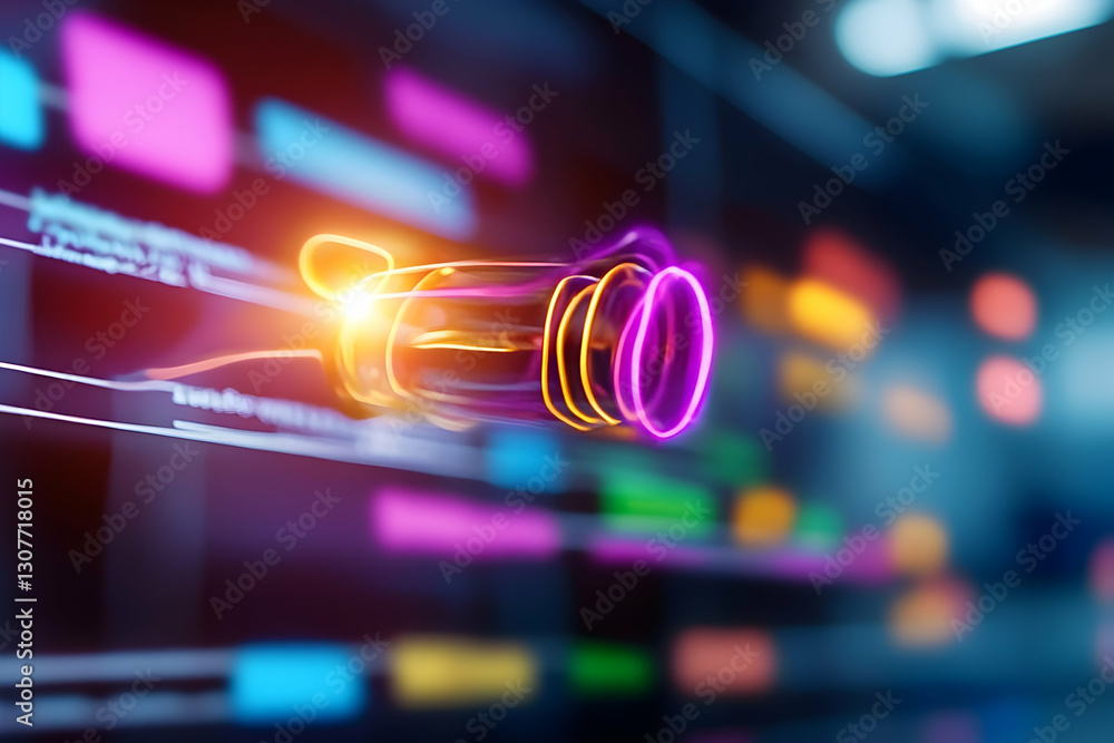 Poster futuristic engine design; digital display background; tech demo; engineering visualization