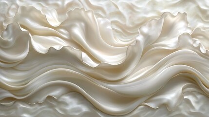 Obraz premium Creamy White Abstract Swirling Texture Background. AI Generated