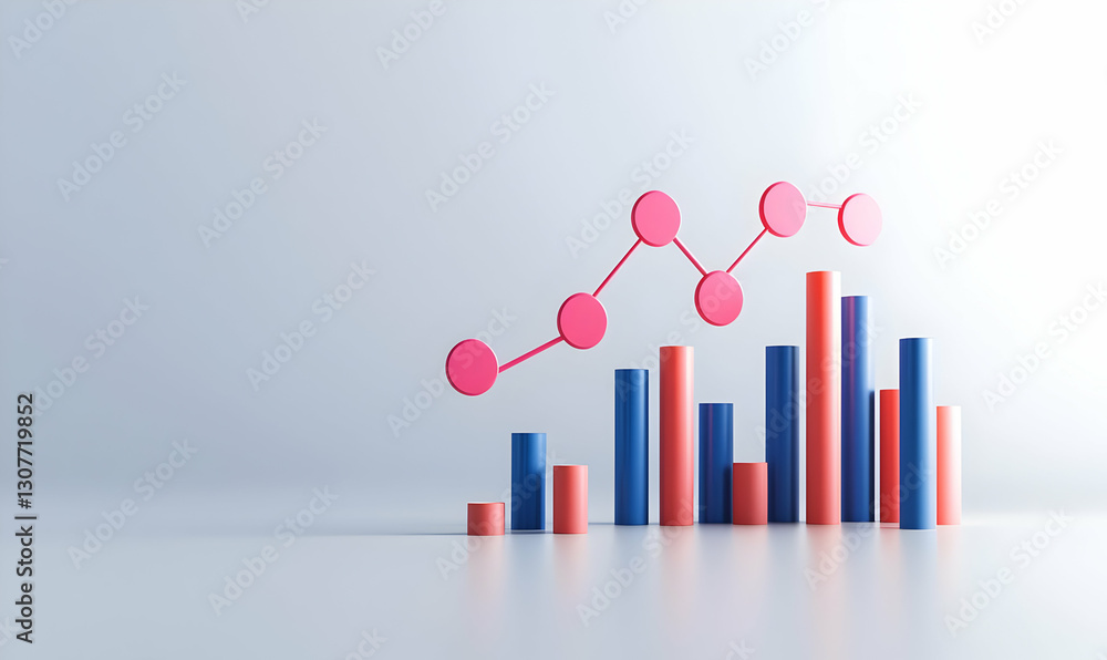 Poster colorful graphical representation of statistical data and trends