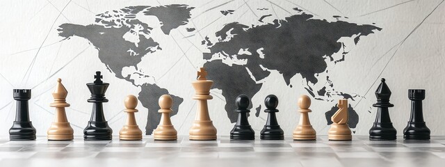 chess world map global conflict international Europe Africa game globe. policy chess world map competition power concept economic USA geopolitics war America worldwide risk Russia earth economy trade