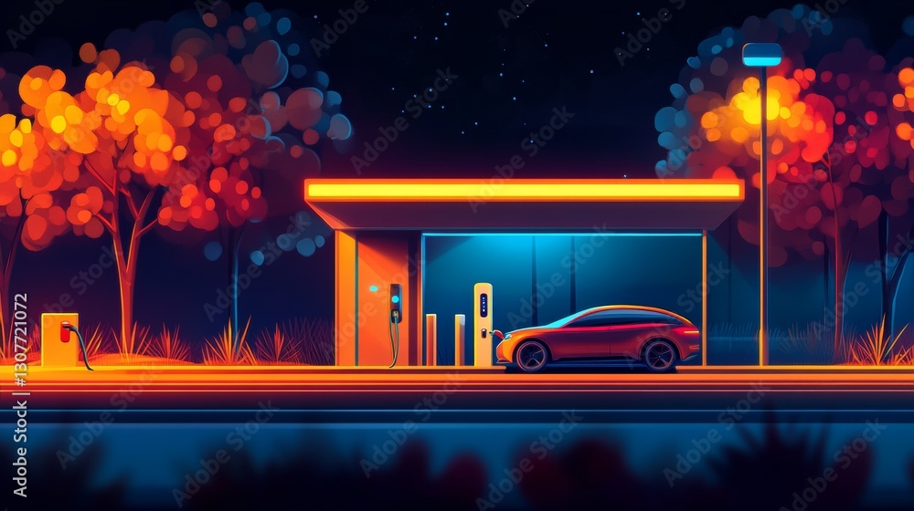 Aufkleber use a mobile app to find and use ev charging stations. plug in your car and start charging with just