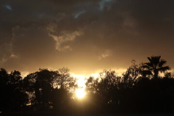 Sunset after the rain on the island of Tenerife