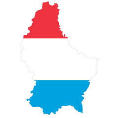 Luxembourg flag on the map