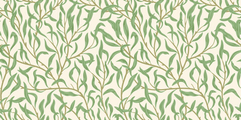The pattern with leaves  is drawn by hand. vector illustration