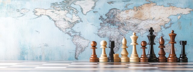 chess world map global conflict international Europe Africa game globe. policy chess world map competition power concept economic USA geopolitics war America worldwide risk Russia earth economy trade