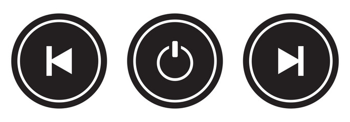 Play button icons. Silhouette of video play icon set. Black play video symbol isolated on white background. Digital web vector. EPS 10