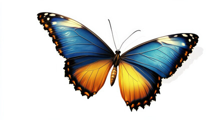 Obraz premium Beautiful butterfly with blue and yellow wings