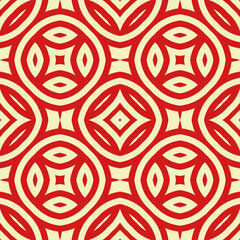 Rhombuses and circular figures ornament. Seamless pattern. Embroidery backdrop. Tiles wallpaper. Ethnic motif. Geometric linear background. Digital paper. Geometrical textile print.