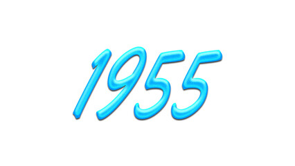 Glowing blue effect of number 1955 on white background.