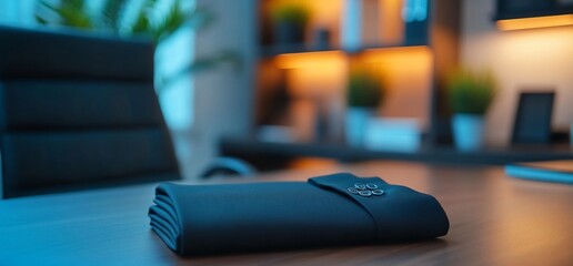 Dark Fabric Item on Office Desk