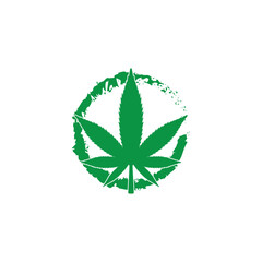 Mariuhana leaf symbol, marijuana or hemp icon, cannabis medical sign, weed drug vector illustration