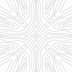 Fototapeta premium Abstract Symmetric Contour Pattern with Geometric Elements