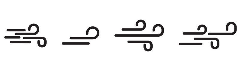 Doodle wind line sketch set. Hand drawn doodle wind motion, air blow, swirl elements. Sketch drawn air blow motion, smoke flow art, abstract line. Isolated on white background . vector illustration.
