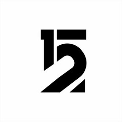 Logo design of number 152 in the concept of number five.