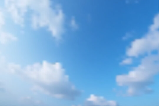 Bright blue sky with fluffy white clouds floating in the daylight. Blue Sky With Thin Clouds Concept.