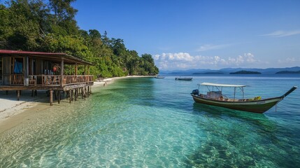 Obraz premium Semporna, Malaysia's Sabah region, has stunning islands that are often overlooked by tourists.
