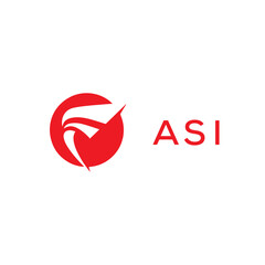 ASI creative minimalist letter logo.	
