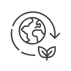 Fototapeta premium Save Earth Icon - Earth with Recycling Arrow Icon for Environmental Awareness, Eco Campaigns, Sustainability Education, Conservation Websites and Climate Action Materials