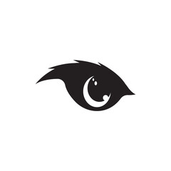 Eagle eye logo design forming eyes that are staring sharply vision