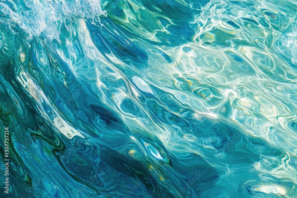 Poster abstract image of turquoise water with ripples and wave patterns, showcasing a serene aquatic scene.