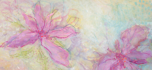 Art watercolor, acrylic, pastel smoke smear painting with pencil blot elements. Abstract hand drawn...