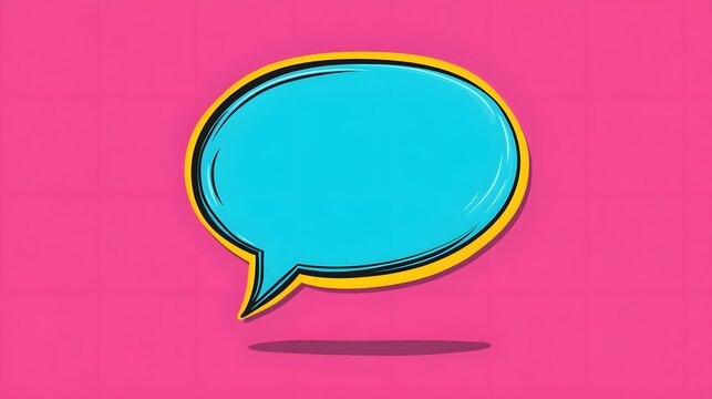 Oval speech bubble in bright blue with a bold outline, high-resolution illustration