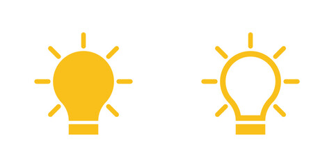 Simple orange light bulb design suitable for icons