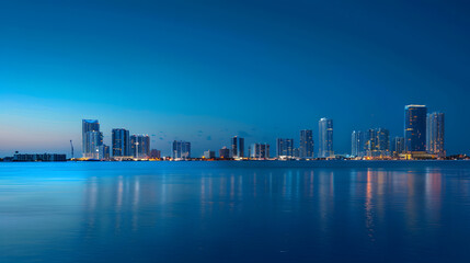 modern city skyline at night