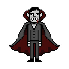 Pixel illustration of a vampire