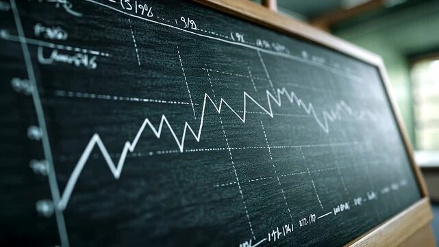 Fluctuating graph on a chalkboard