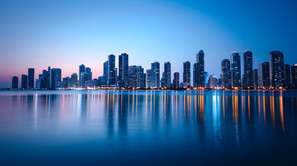 Fototapeta premium modern city skyline at night