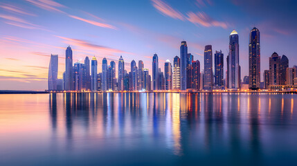 Obraz premium modern city skyline at night