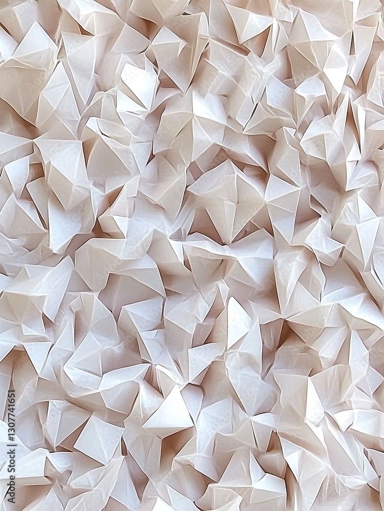 Poster abstract formations: an array of geometric shapes in a soft light hue